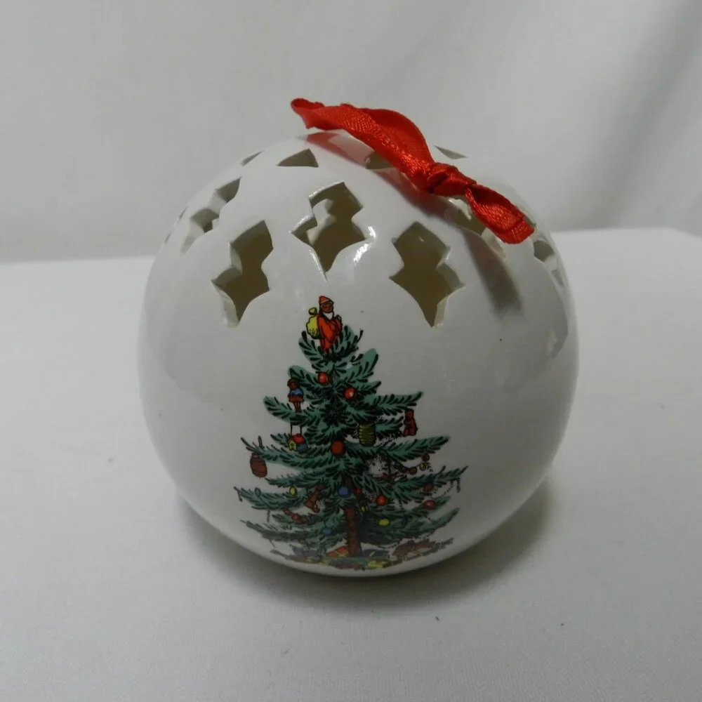 Spode Christmas Vintage Tree Pomander Potpourri Holder Ball Ornament Holidays